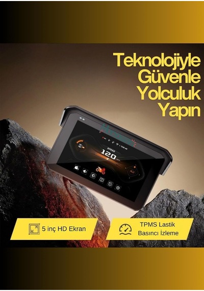 5"ınch 2k Ultra Hd Motosiklet Multimedya Seti Çift Kamera + Basınç Sensörü + Carplay/android