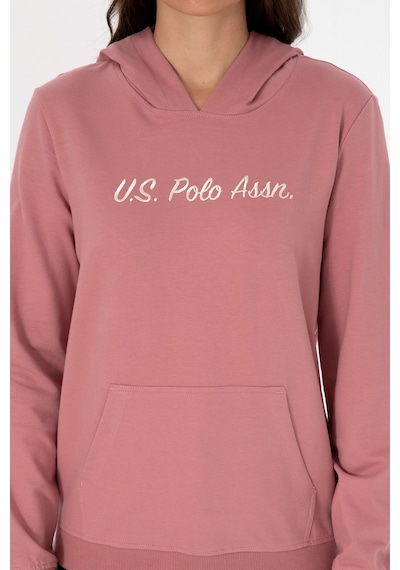 U.S. Polo Assn. Kadın Gül Kurusu Kapüşonlu Sweatshırt 50313559-VR221
