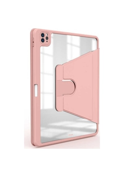Apple Uyumlu iPad Air 4 10.9 Kılıf Şeffaf Dönebilen Kalem Bölmeli A2072