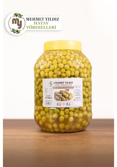 Mehmet Yıldız Hatay Yöreselleri Yeşil Tatlanmış Halhali Zeytin 3500 G