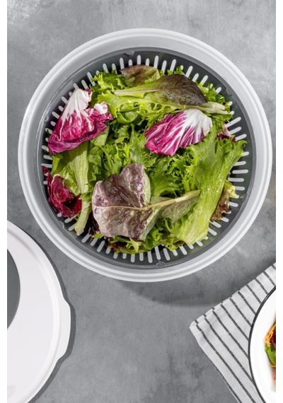 Flora Pratik Salata Ve Sebze Kurutucu 4,5 Litre, Meyve Sebze Marul Yeşillik Yıkama Kurutma Kabı Bej