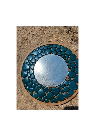 34x34cm Yuvarlak Pleksi Aynalı Yetişkin Mozaik Set