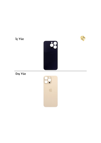 İphone Uyumlu13 Pro Max Altın Renk Arka Kapak Arka Cam Batarya Kapağı Lazer Kesim Kapak Pil Kapağı Standart