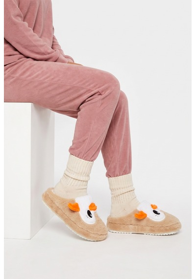Stwenn Kadın Peluş Ev Terliği Penguen Desenli Kışlık Sıcak Tutan Kapalı Burun Yumuşak Tabanlı Rahat Pandufu Vizon Stwenn Kadın Peluş Ev Terliği Penguen Desenli Kışlık Sıcak Tutan Kapalı Burun Yumuşak Tabanlı Rahat Pandufu Vizon