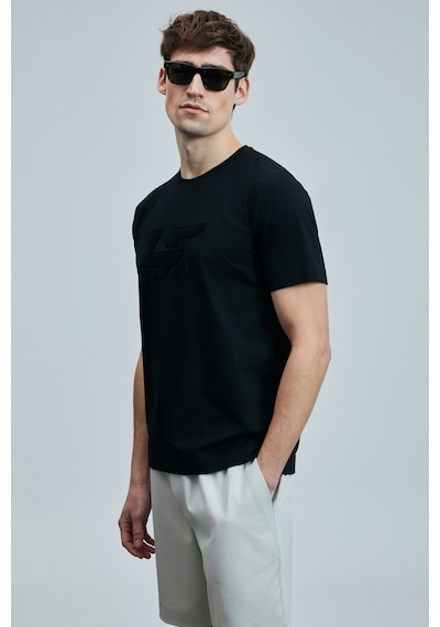 Lufian Erkek Onıx Modern Grafik T-shirt 111020243 Siyah Siyah