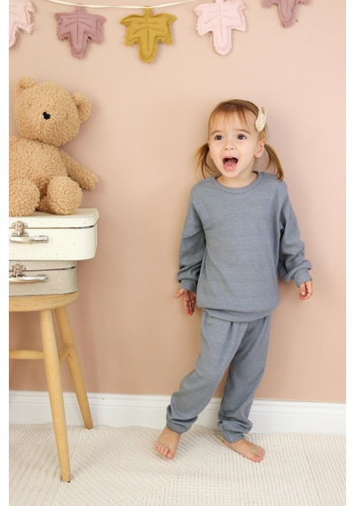 MiaBaby Kaşkorse Mevsimlik Pijama Takım gri