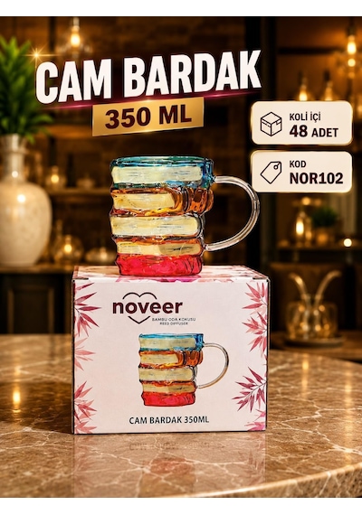 Kitap Figürlü Cam Kupa Bardak Latte, Filtre Kahve, Çay Ve Meşrubat Beyaz - Çok Renkli