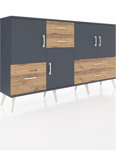 Arges Konsol 4 Raflı 5 Çekmeceli 4 Kapaklı 176x30x99 Antrasit-antrasit/çam Antrasıt/atlas Çam - Antrasıt Arges Konsol 4 Raflı 5 Çekmeceli 4 Kapaklı 176x30x99 Antrasit-antrasit/çam Antrasıt/atlas Çam - Antrasıt
