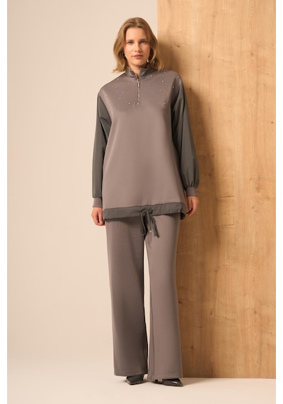Ftz Women Kadın Scuba Spandex Takım Gri 31257 Gri