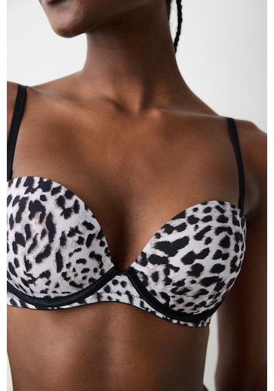 Penti Heart Leopard Siyah Sütyen