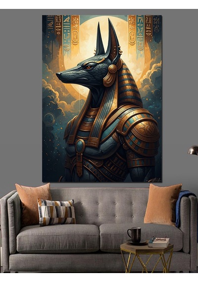 Ahşap Tablo Antik Mısır Tanrısı Anubis İnsan Figürlü Tablolar