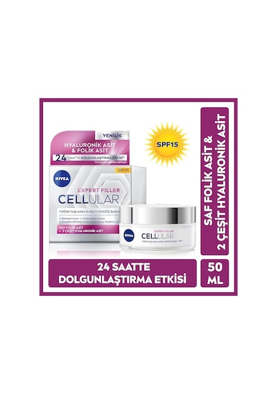 Nıvea Cellular Expert Filler Yoğun Yaşlanma Karşıtı Gündüz Kremi Spf15 50 Ml