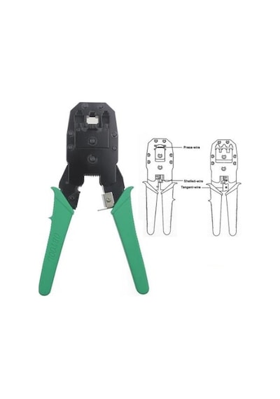 Rj11 Rj9 Jack Cat5 Cat6 Rj45 Sıkma Pensesi + Soyma Aparatı