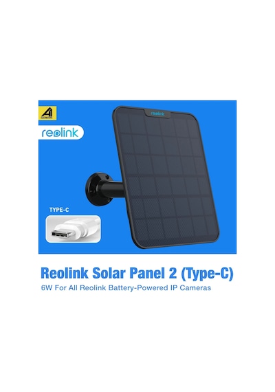 Reolink Solar Panel 2 - Reolink Kablosuz Güvenlik Kameraları İçin Güneş Paneli Type-c Bağlantılı