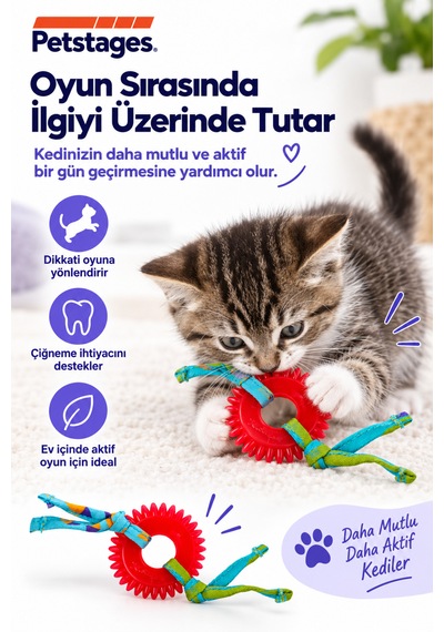 Petstages Kitty Chew Wheel Kedi Çiğneme Oyuncağı - Dayanıklı Ve Güvenli