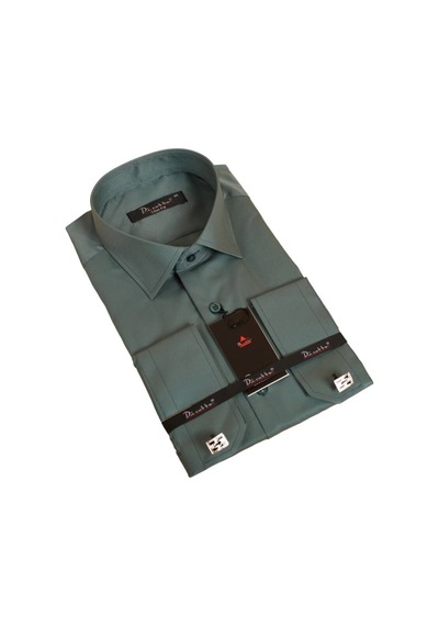 Dicotto Haki Yeşil Dar Kesim Micro Kumaş Kol Düğmeli Slim Fit Erkek Gömlek - 201-19 001