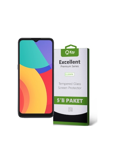 Alcatel 1S 2021 ile Uyumlu Temperli Ekran Koruyucu Kırılmaz Cam Ekonomik 5'li Paket