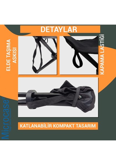 Microcase Çok Amaçlı Katlanabilir Seyahat Kamp Balıkçı Metro Metrobüs Tramvay İçin Tabure 34 Cm 2 Adet Al5337 Çok Renkli