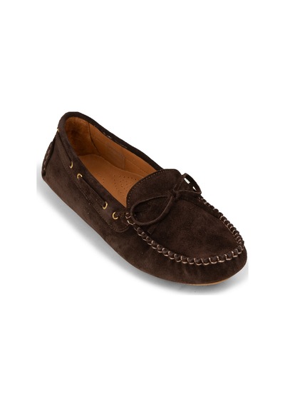 Deery Kadın Hakiki Süet Kahverengi Loafer Ayakkabı - Dl505zkhvc01