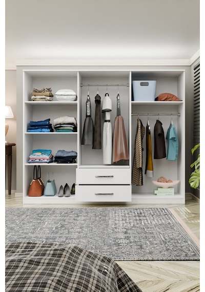 Metalia Gm 033 Delüx 6 Kapılı 2 Çekmeceli Aynalı Gardrop Dolap