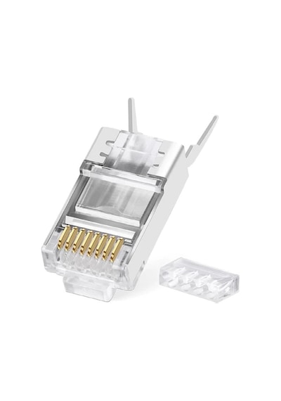 SpeedUF Cat7 Metal Konnektör Rj45 CAT7 Jack + Kablo Ayraç 40 Adet