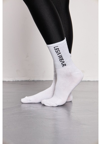 Lesa Wear Pamuk Penye Spor Çorap. Beyaz
