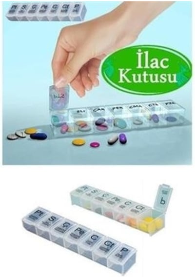 Haftalık Günlük İlaç Saklama Kutusu 7 Günlük İlaç Saklama Kabı