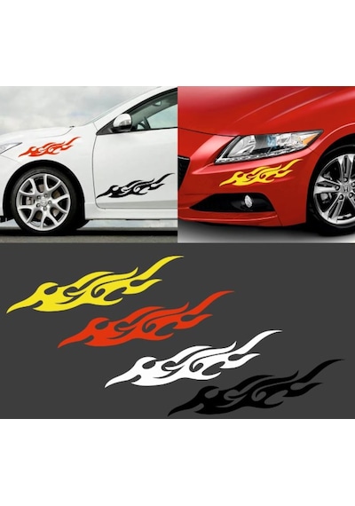 2 Adet Alev Oto Sticker, Araba Sticker