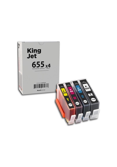 Kingjet Hp Uyumlu  655 Standart Kapasiteli 4 Renk Takım Uyumlu  Kartuş Çipli Cz109ae
