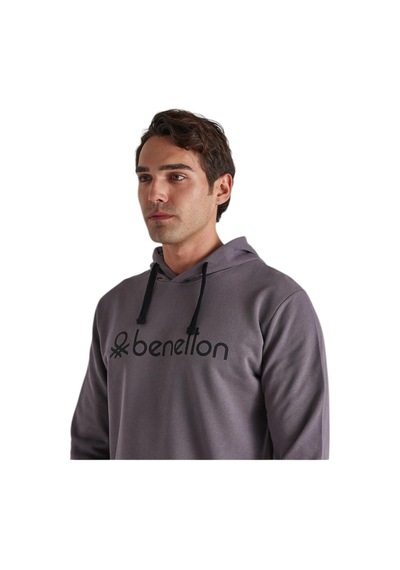 United Colors Of Benetton Erkek Kapüşonlu Sweatshirt Bnt-m045 T Antrasit