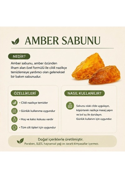 Amber Sabunu-100g Doğal El Yapımı-9 Adet Karışık