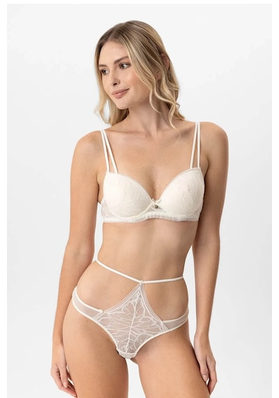 Pierre Cardin Dantelli Soft Push Up Sütyen Takım Ekru