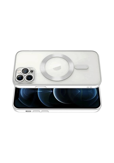 Apple Uyumlu   iPhone 13 Pro Kılıf Kross Magneticsafe Kapak - Gümüş