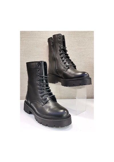 Castle Black Cb-23820-1 Kadın Deri Postal Bot Siyah