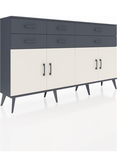 Arges Konsol 3 Raflı 6 Çekmeceli 4 Kapaklı 176x30x99 Antrasit-aytaşı/antrasit Aytası/antrasıt - Antrasıt Arges Konsol 3 Raflı 6 Çekmeceli 4 Kapaklı 176x30x99 Antrasit-aytaşı/antrasit Aytası/antrasıt - Antrasıt