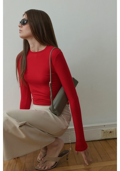 Suud Collection Kırmızı Kate Slim Tişört