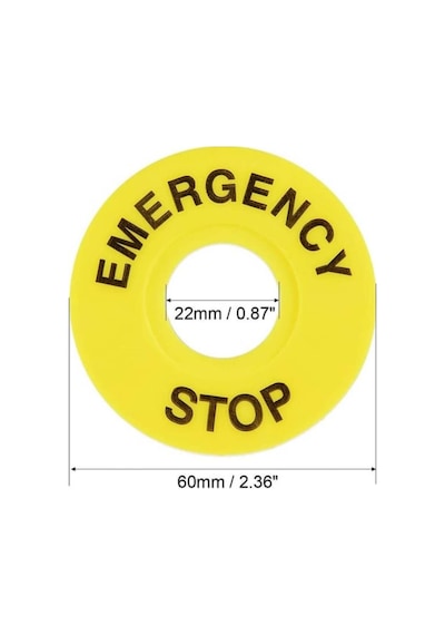 Acil Stop Etiketi 60mm Sarı