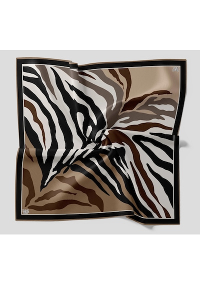 Levidor Kristal Eşarp Zebra Desen Siyah Kahve