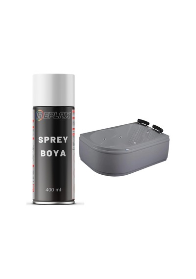 Gri Duşakabin Jakuzi Küvet  Sprey Boya Suya Dayanıklı 400 Ml.
