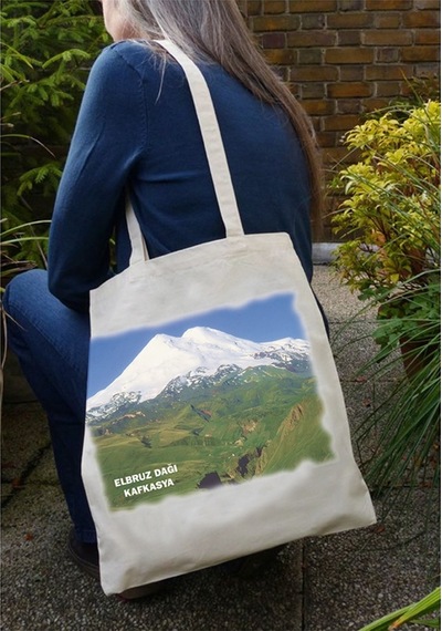 Anahtarlık Sepeti Bez Çanta Elbruz Dağı