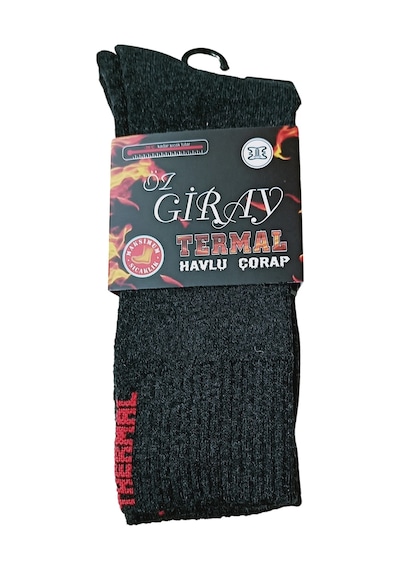 Alfa Aksesuar 03 Giray Termal Havlu Çorap 6 Adet ÇoK Renkli