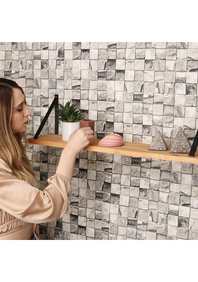 Duvar Rafı, Dekoratif Duvar Rafı, Masif Kayın Modern Duvar Rafı - 80 Cm Diğer