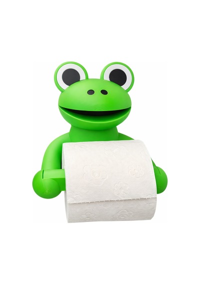 Sevimli Kurbağa Tuvalet Kağıdı Askılığı Duvar Tipi Wc Kağıtlık Sert Plastik Dayanıklı Banyo Çok Renkli