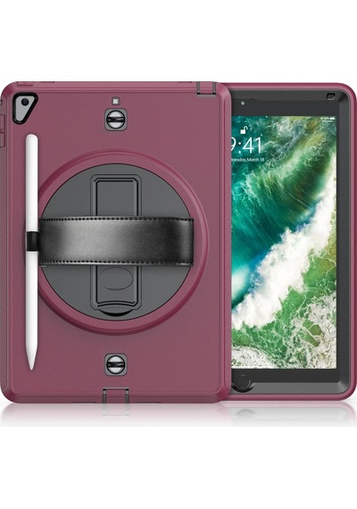 Ilkeshop Newface İpad 5 Air 9.7 Kılıf Strap-c Otterbox Tablet Kapak - Mürdüm