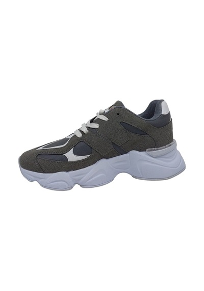 Zerhan 7040 Unisex Füme Bağcıklı Kalın Taban Spor Ayakkabı