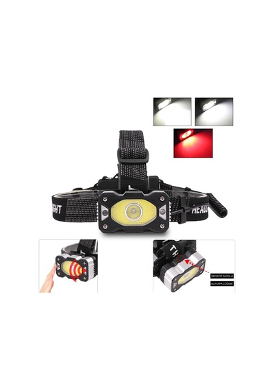 4 Modlu Sensörlü Şarjlı Kafa Lambası Güçlü Led Aydınlatma Yüksek Performans Wt-248 Evimdeyokyok