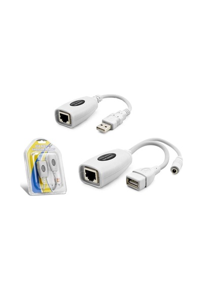 Usb Rj45 Kablolu Uzatıcı Seti 60 M - Beyaz Hdx5064 Evimdeyokyok