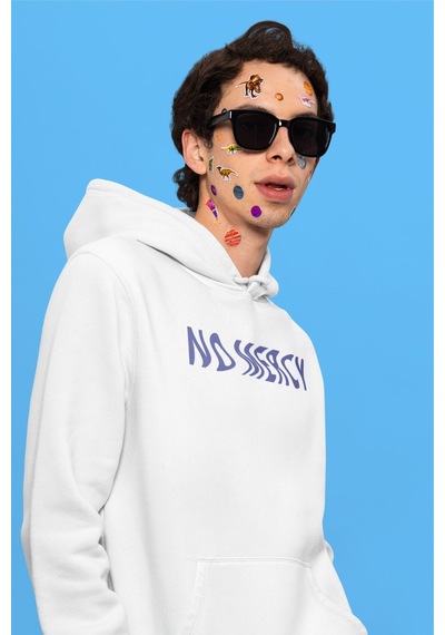Macklin Unisex Kadın Erkek No Mercy Tasarım Baskılı Kapşonlu Sweatshirt Beyaz Mck0019 Beyaz