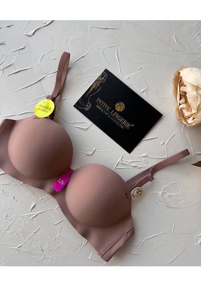 Violet Dikişsiz Lazer Kesim Double Push-up Balensiz İz Belli Etme Gül Kurusu