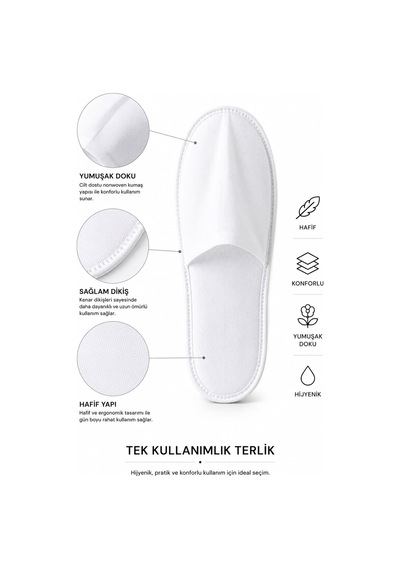 10 Çift Tek Kullanımlık Otel Spa Terlik Seti Tabansız Tela